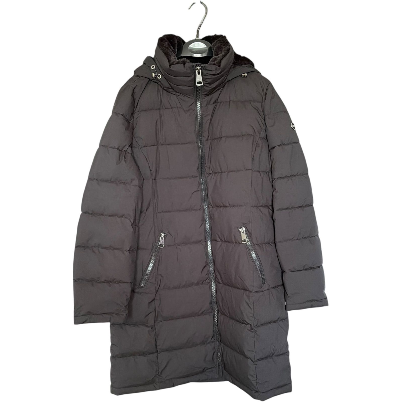 RE329 ANDREW MARC STRETCH ロングコート ブラック XL ダウン 