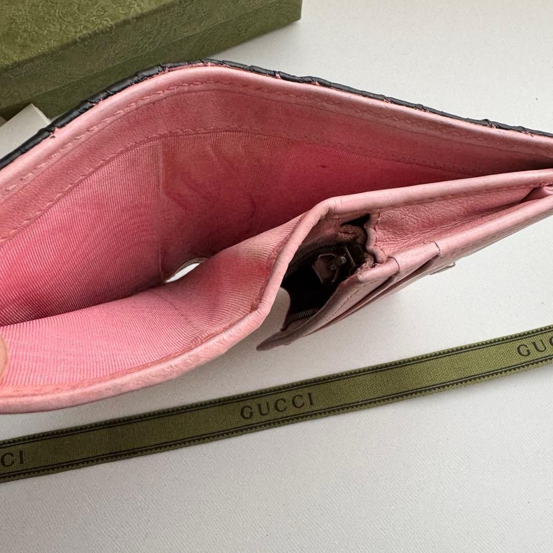 美品】 GUCCI 購入 グッチ マーモント 2つ折り 財布 コンパクト