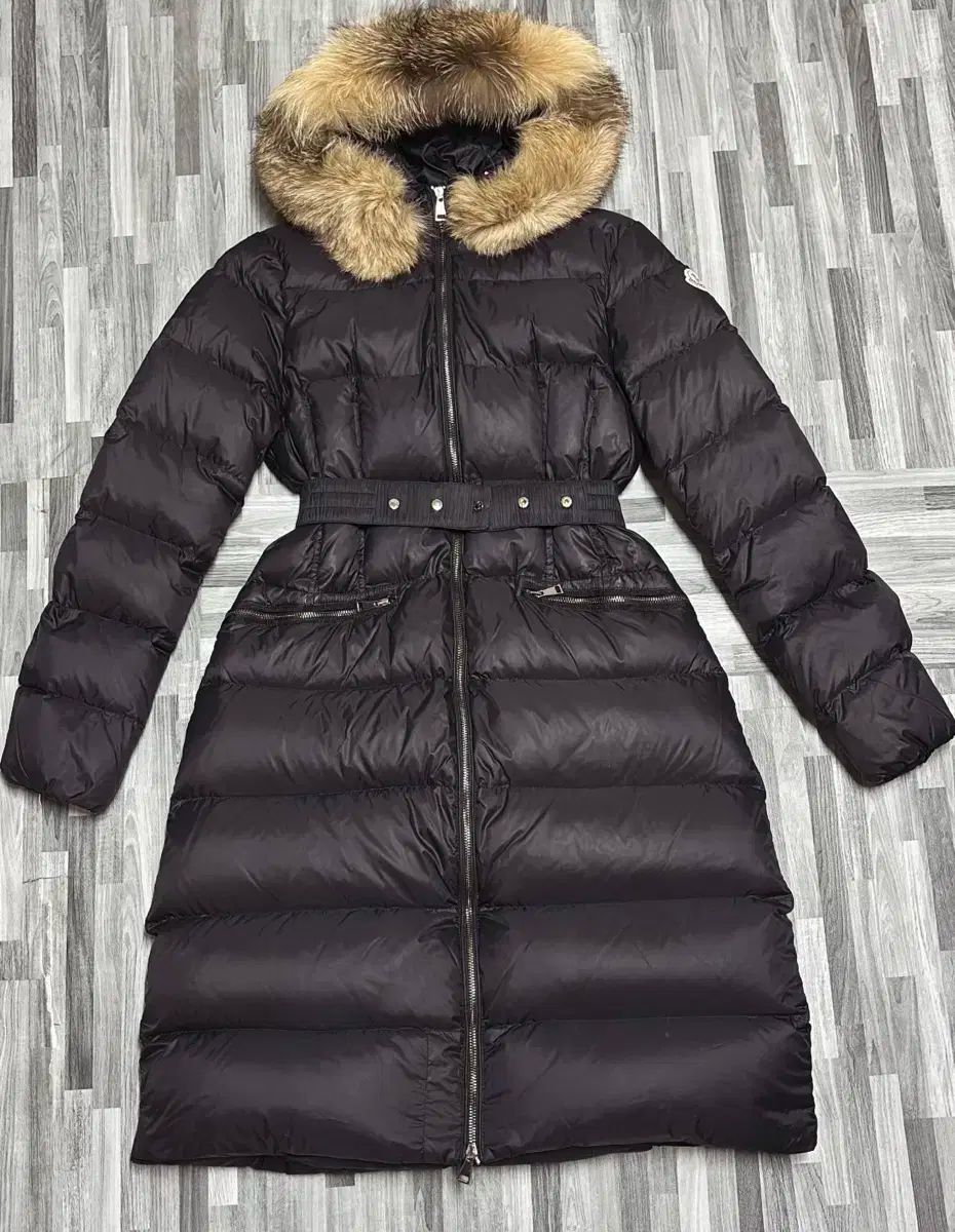 MONCLER モンクレール Boedic ファー ダウンジャケット ロング丈 ブラック