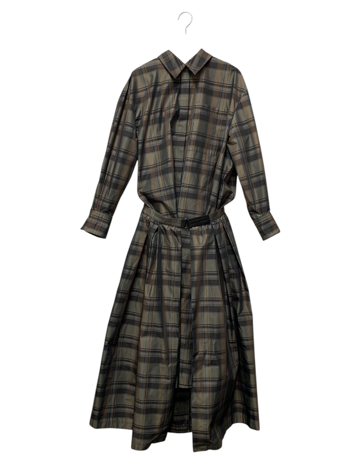 アドーア メモリークロス 531-3240018 ワンピース 38 ブラウン オーバースカート チェック ITTXOCJ0A56E