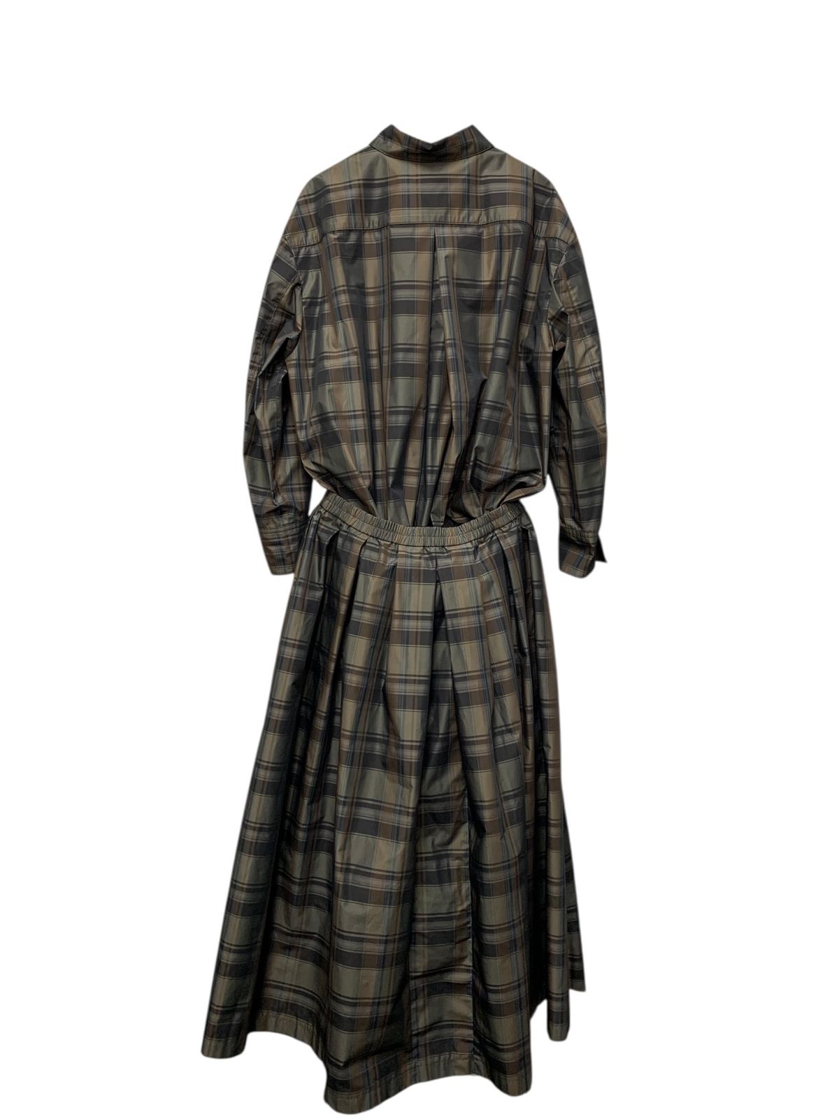 アドーア メモリークロス 531-3240018 ワンピース 38 ブラウン オーバースカート チェック