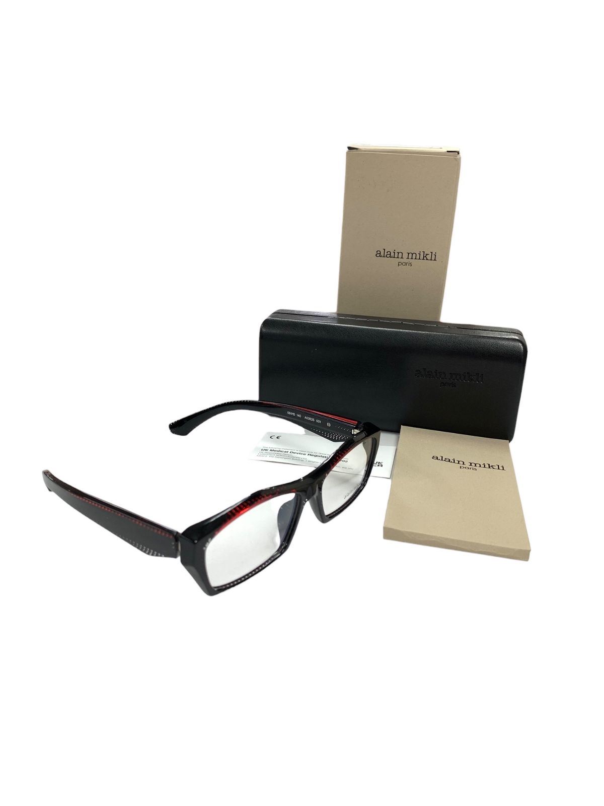 アランミクリ A03525 001 メガネ ブラック Pointillee black transparent red ITXOTVW7XBAK