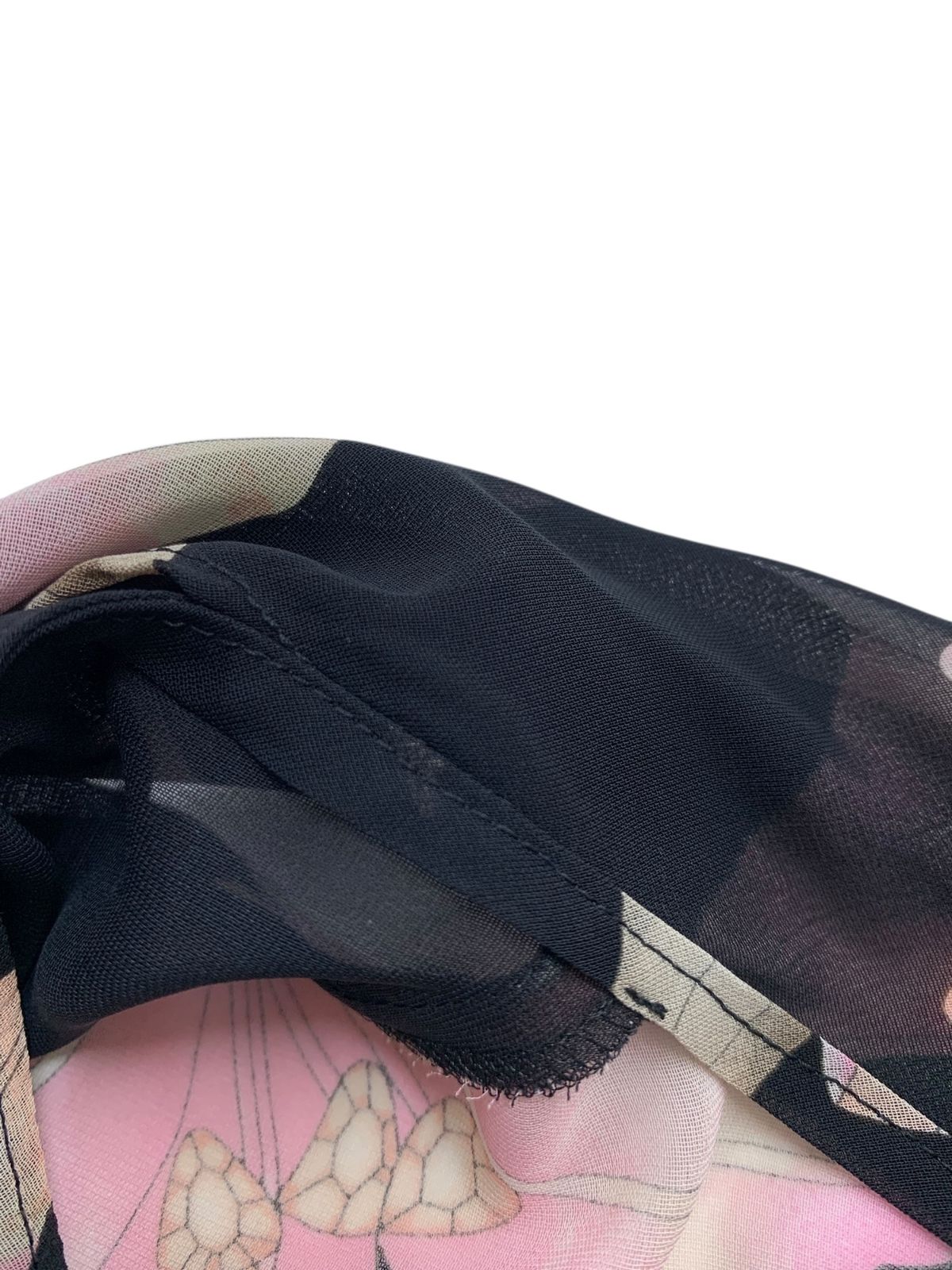 フラワープリント ボウタイブラウス