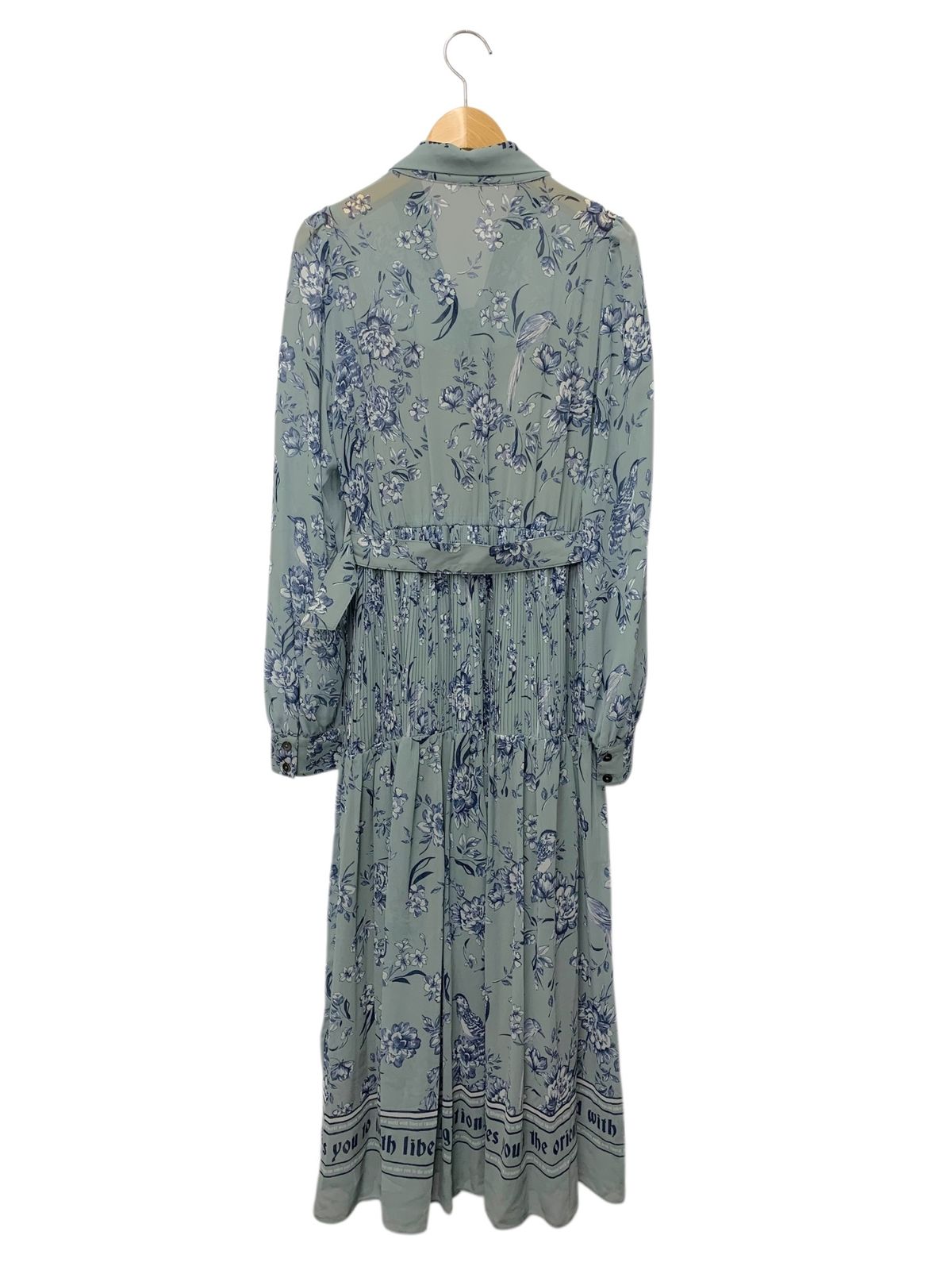 ダイアグラム 03214 ワンピース 36 ブルー 花 ベルト