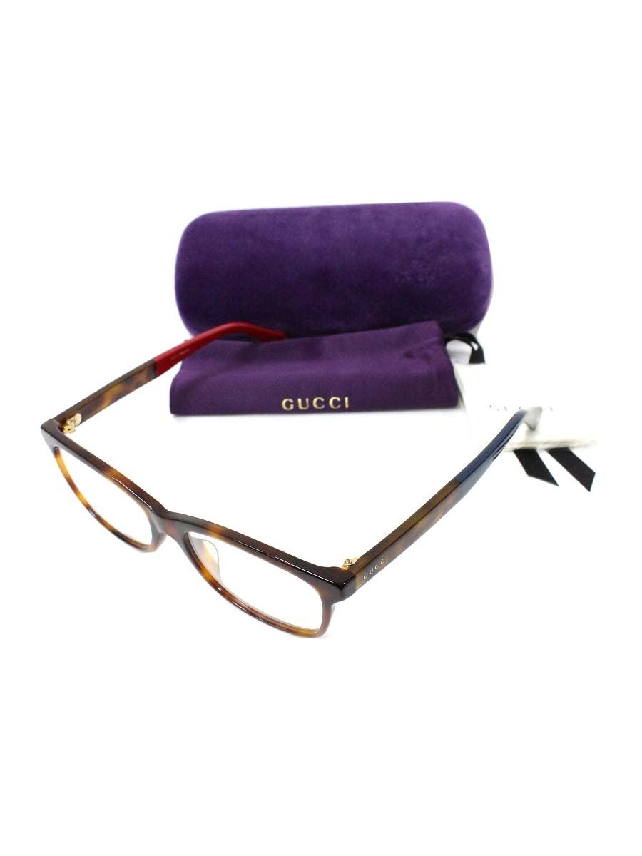 グッチ GG0162OA メガネ ブラウン|レッド|ネイビー セルフレーム スクエア べっ甲柄 ITV37UGVWBDE