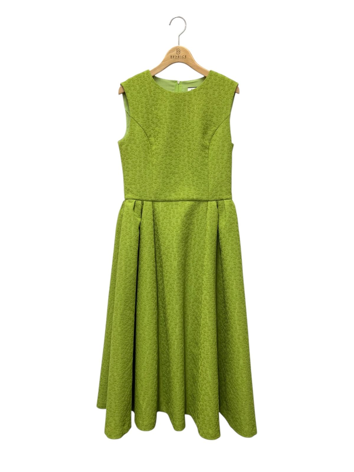 フォクシーニューヨーク Dress Eclair 43288 ワンピース 40 グリーン エンボス ジャガード フラワー ギャザー IT43SM3RQXFY