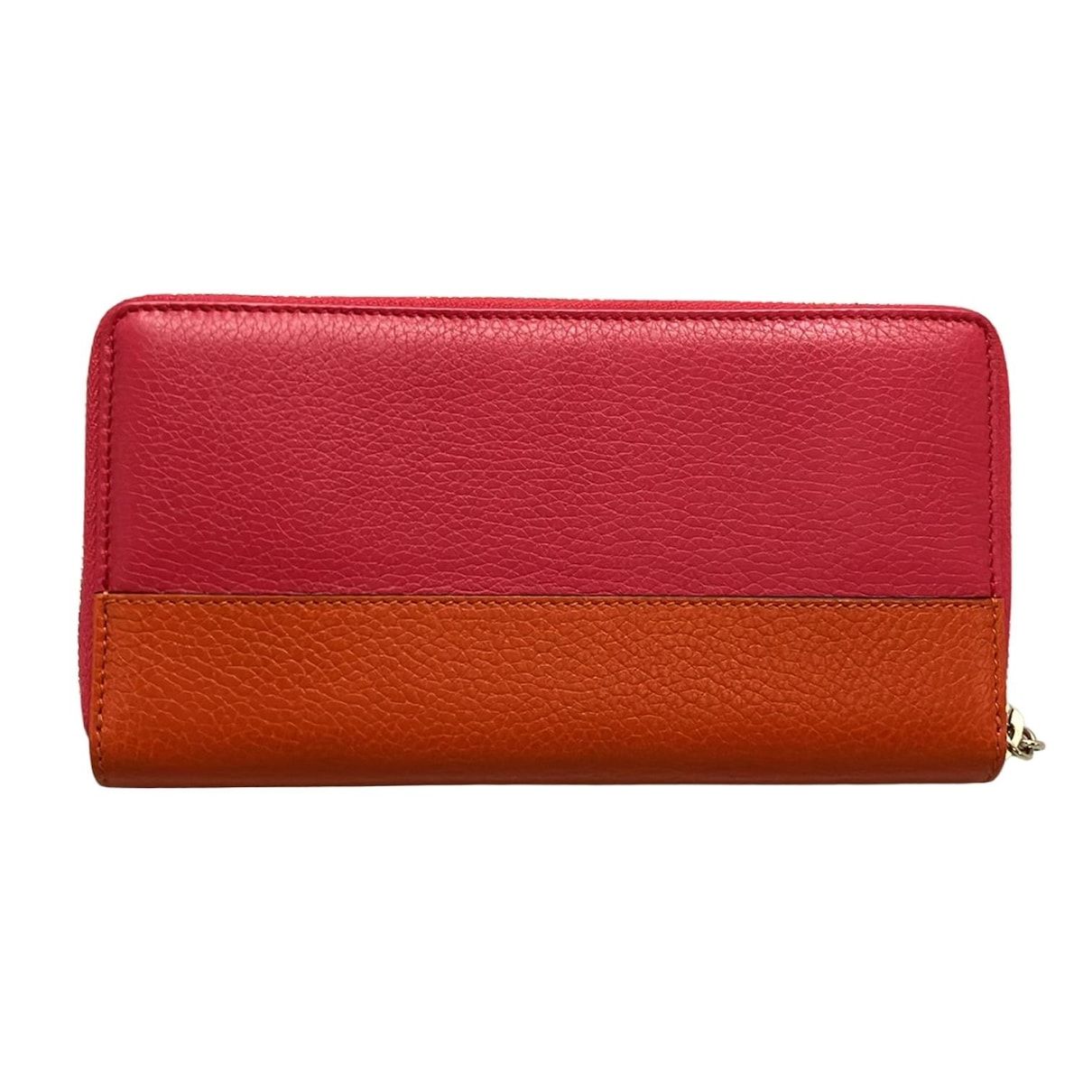 GUCCI グッチ 長財布 バンブー 307984 ピンク×オレンジ ラウンドファスナー レザー