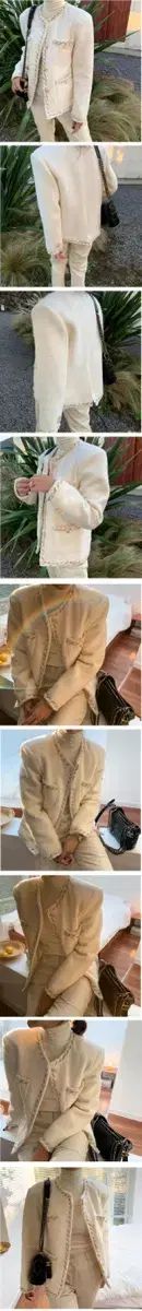 定価20万 キルティング ツイード ジャケット アイボリー