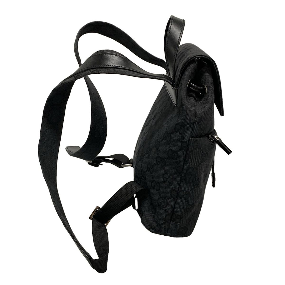 GUCCI グッチ リュックサック GG柄 30242 黒 レザー