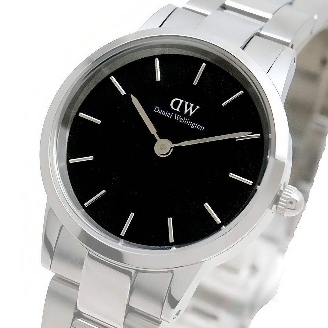 ダニエルウェリントン DANIEL 腕時計 ICONIC LINK 28 アイコニック リンク ブラック シルバー ウォッチ アナログ おしゃれ ブランド 記念 プレゼント ギフト