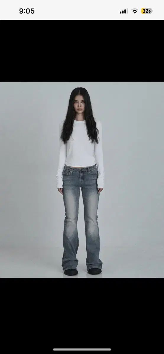 オドア ヴィンテージ ロー ジーン ブルー 2