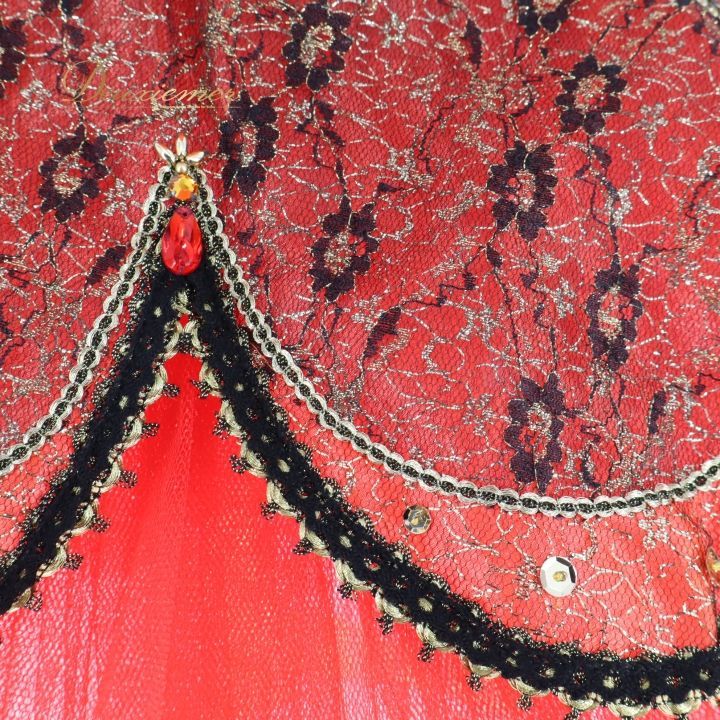 バレエ 衣装 チュチュ キトリ パキータ 扇子 小物 コンクール ドン キホーテ 赤 ジュニア 子供 発表会 刺繍 装飾 レッド系 バレエ衣装 チュチュ子供用 発表会用衣装 キホーテ衣装 扇子付き衣装 キトリ衣装 パキータ衣装 ジュニアバレエ