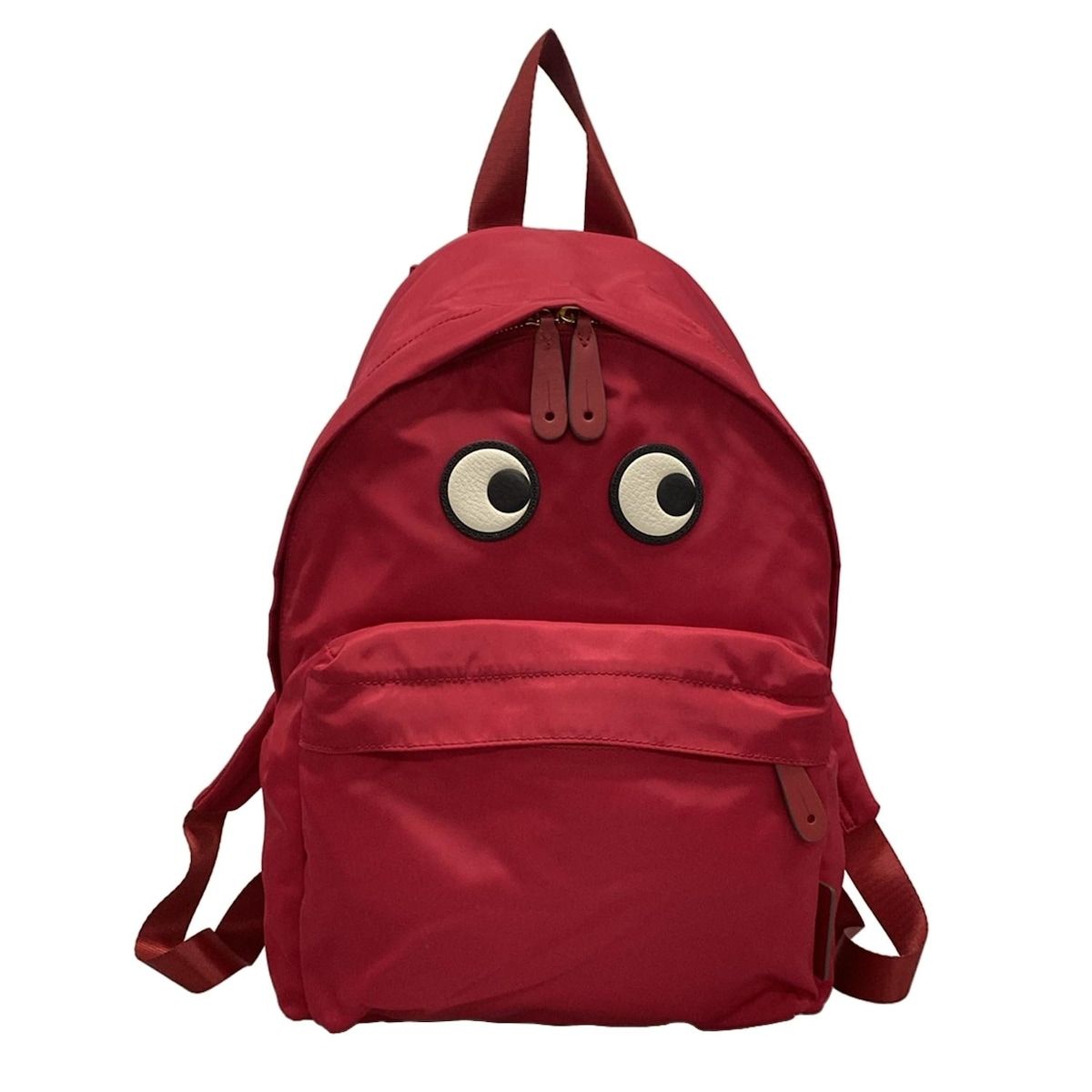 Anya Hindmarch アニヤハインドマーチ リュックサック バックパックアイズ レッド×白×黒 タブレット PC収納ポケットあり レザー