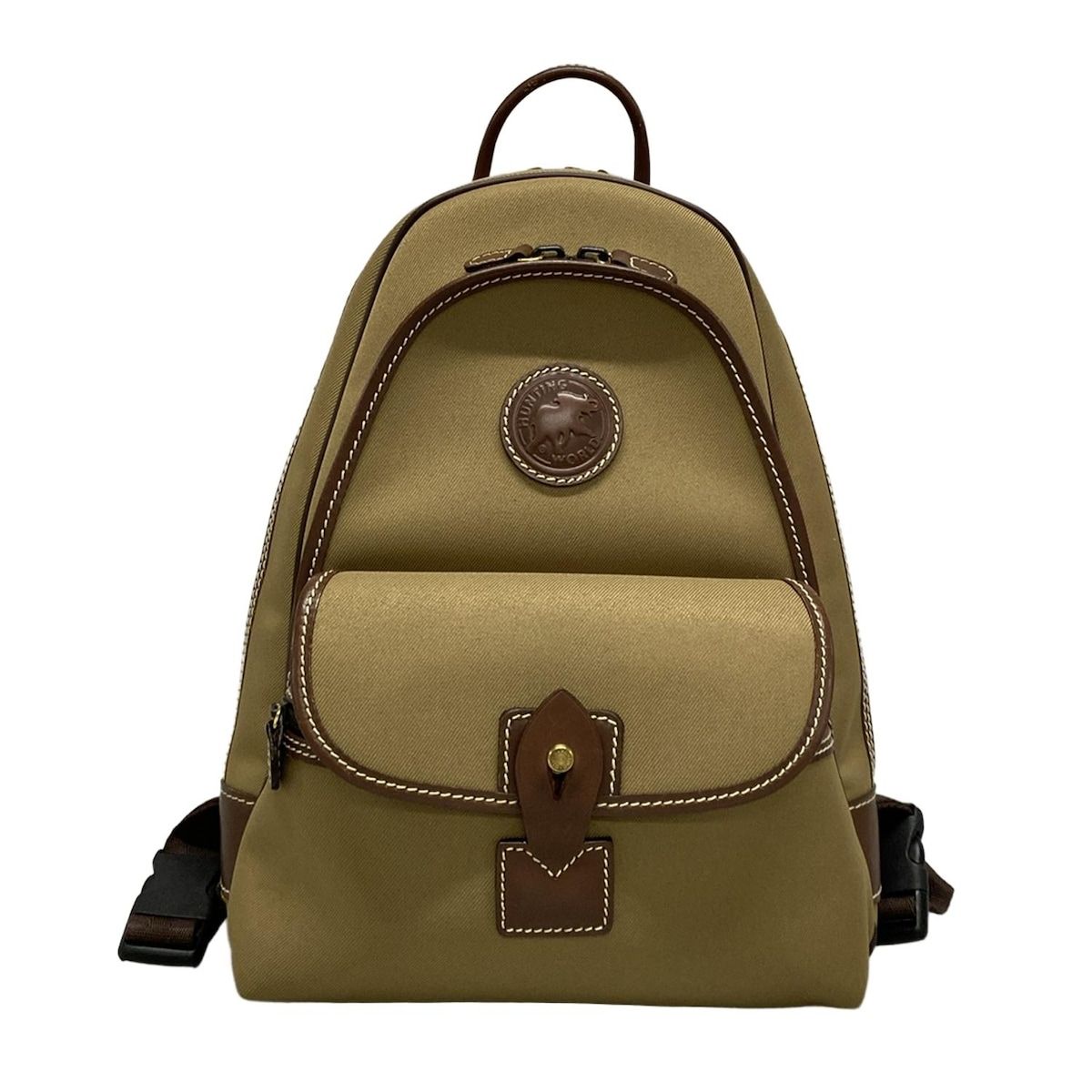 HUNTING WORLD ハンティングワールド リュックサック カーキ ブラウン レザー