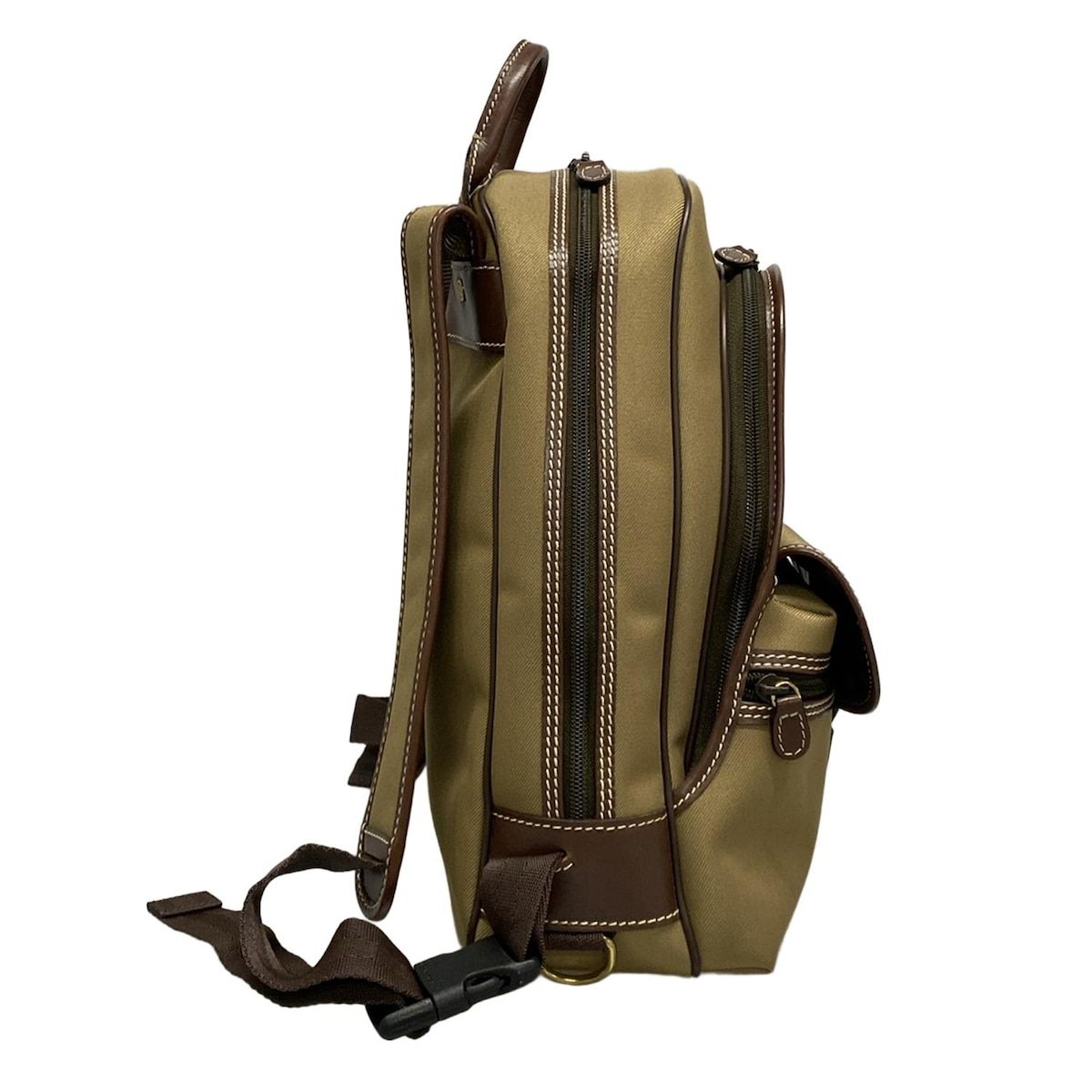 HUNTING WORLD ハンティングワールド リュックサック カーキ×ブラウン レザー