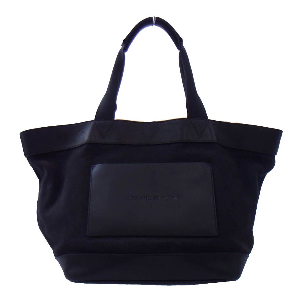 Alexander Wang アレキサンダーワン ロゴ レザー キャンバス トート バッグ ブラック系