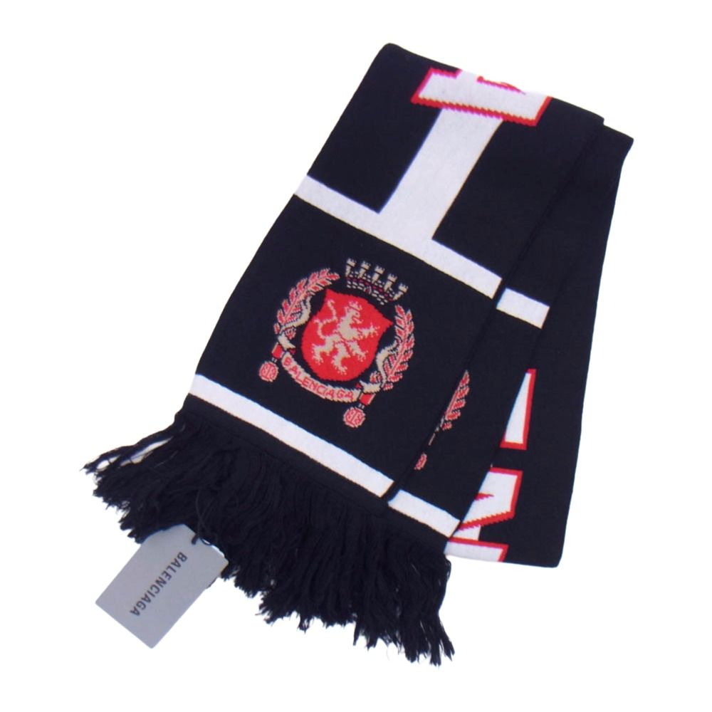 BALENCIAGA バレンシアガ 778778 484B0 Soccer Scarf サッカー マフラー ストール スカーフ ブラック系 新古品