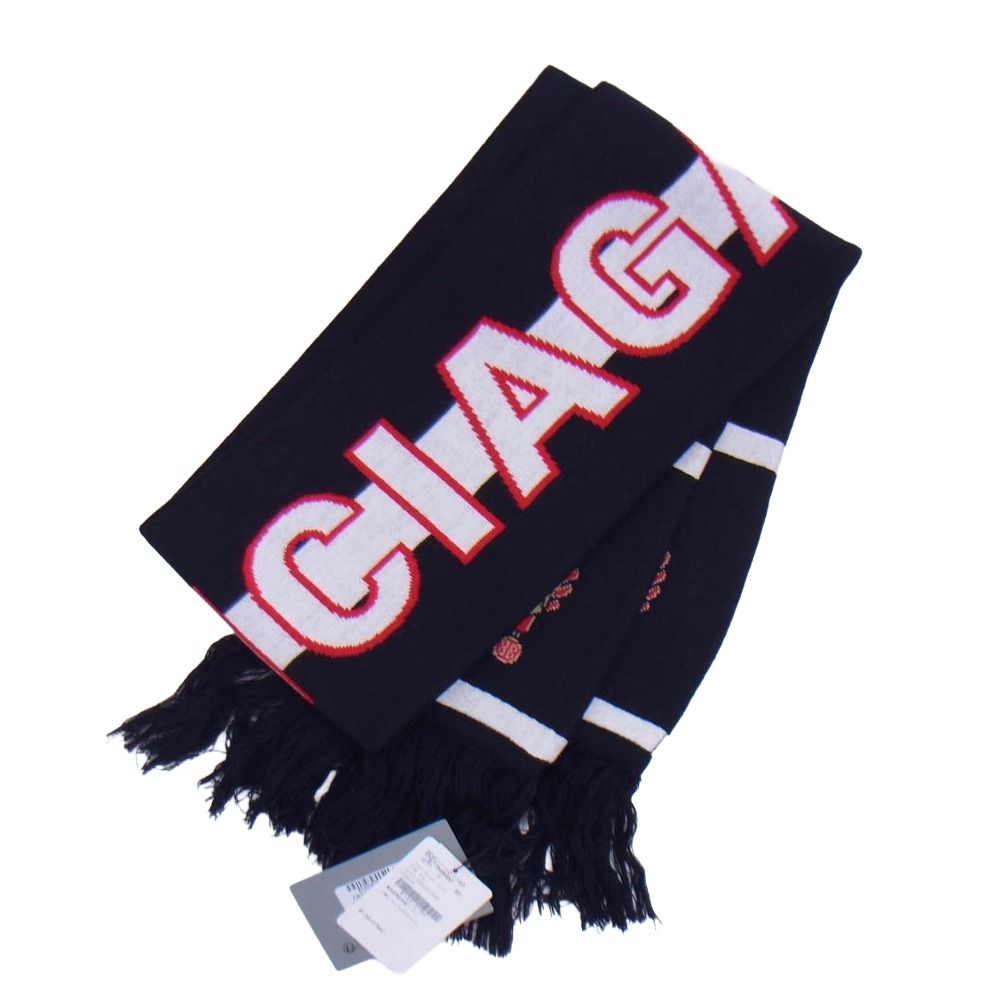 BALENCIAGA バレンシアガ 778778 484B0 Soccer Scarf サッカー マフラー ストール スカーフ ブラック系 新古品