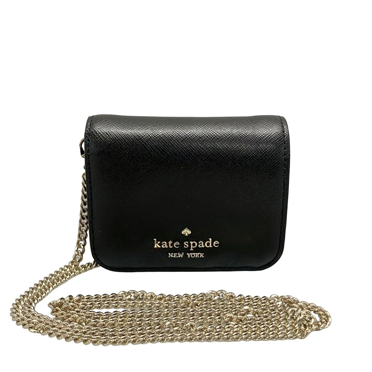 Kate spade ケイトスペード 財布 黒 チェーンウォレット レザー