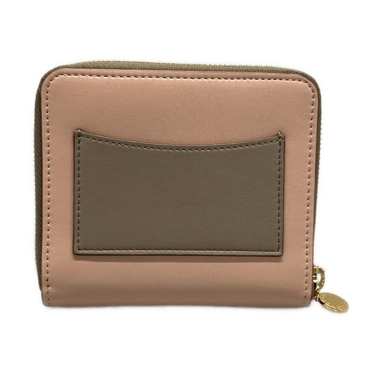 stellamccartney ステラマッカートニー 2つ折り財布 ステラロゴ 7 P 0009 W 8856 6802 ピンクベージュ×ブラウン ラウンドファスナー