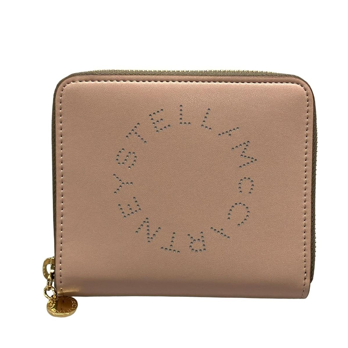 stellamccartney ステラマッカートニー 2つ折り財布 ステラロゴ 7P0009 W8856 6802 ピンクベージュ×ブラウン ラウンドファスナー