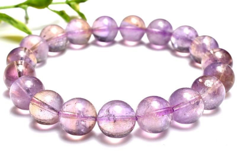 【アメトリン】紫と黄金が溶け合う透明感 天然石 ブレスレット 1点物】希少◇バイカラー アメトリン 11mm ブレスレット