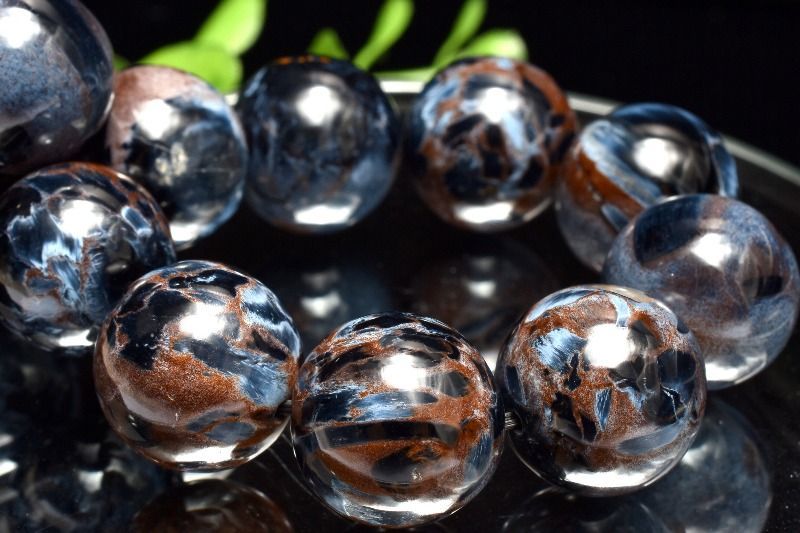 １点物 美しいマーブル色彩 ピーターサイト 14.5 mm ブレスレット パワーストーン 天然石 _MC 569