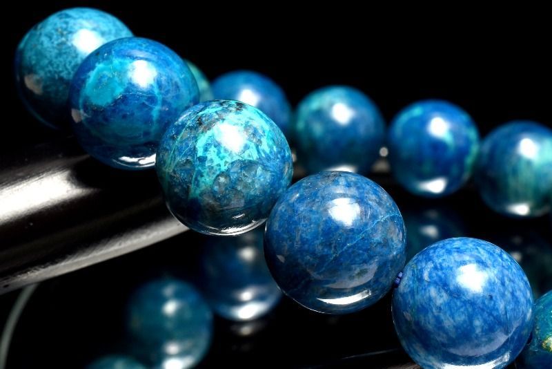  １点物 高発色 ペルー産 クリソコラ 11.5 mm ブレスレット パワーストーン 天然石 _MC 610 ブレスレット バングル アクセサリー