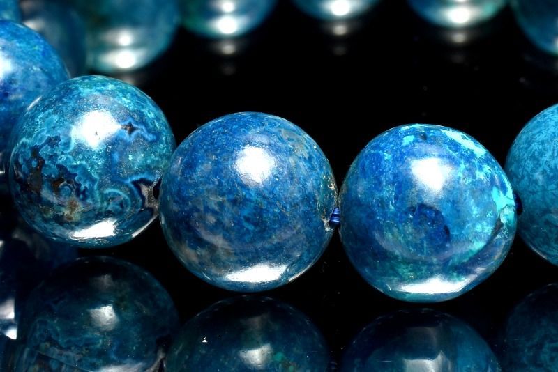 １点物 高発色 ペルー産 クリソコラ 11.5 mm ブレスレット パワーストーン 天然石 _MC 610