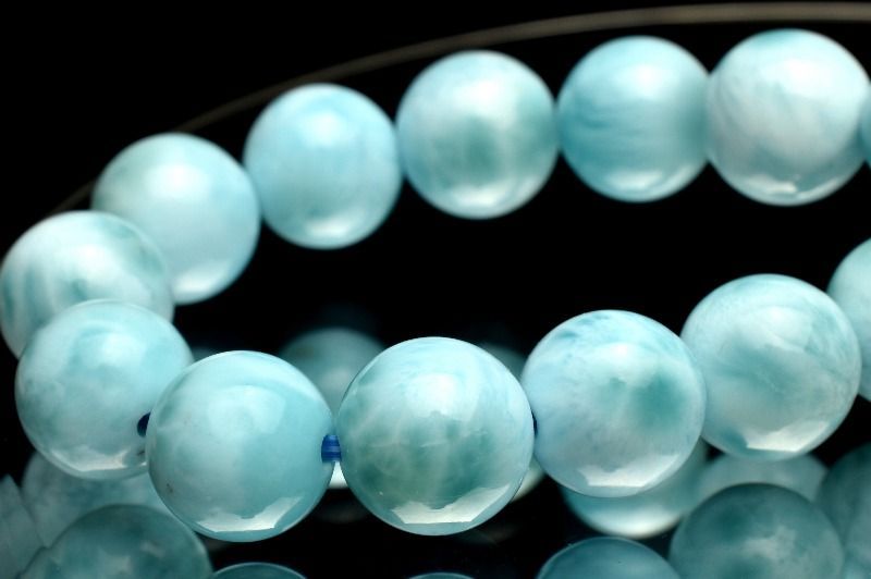  １点物 瑞々しい艶感 ラリマー 8 mm ブレスレット パワーストーン 天然石 _MC 712 ブレスレット バングル アクセサリー