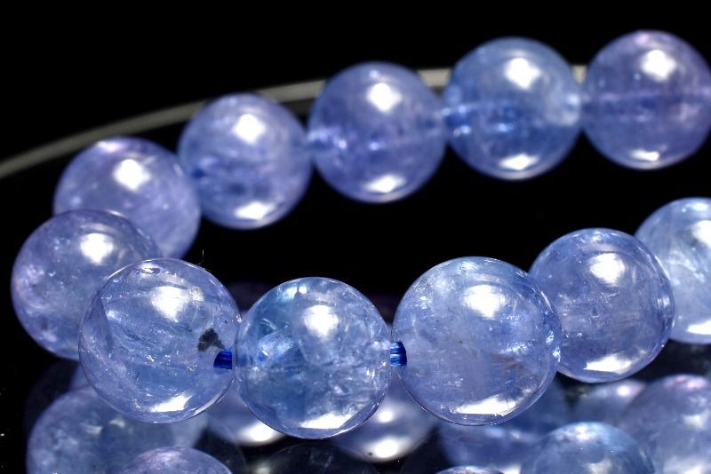 １点物 AAA 群青色の結晶 タンザナイト 7.5 mm ブレスレット パワーストーン 天然石 _MC 719