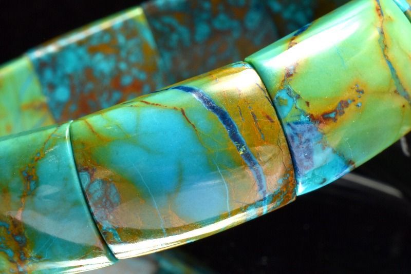 １点物 高発色 天然マーブル クリソコラ 20 x 15 mm バングル パワーストーン 天然石 _MC 725