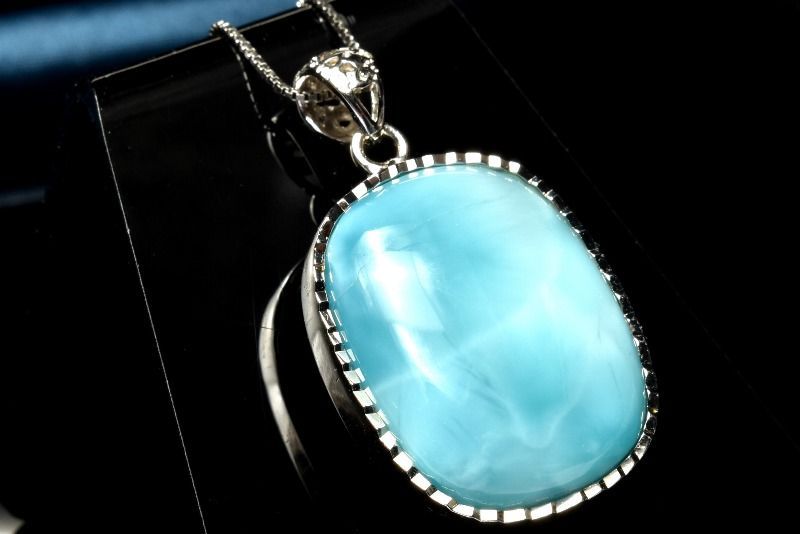 1点物 シルバー925 ラリマー 22x17mm オーバル ペンダントトップ パワーストーン 天然石 _PC6900