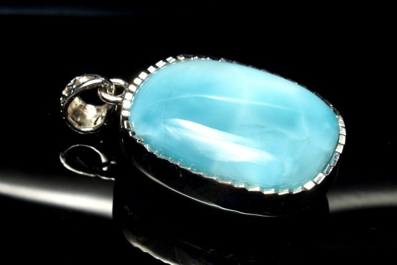 １点物 シルバー925 ラリマー 22 x 17 mm オーバル ペンダントトップ パワーストーン 天然石 _PC 6900