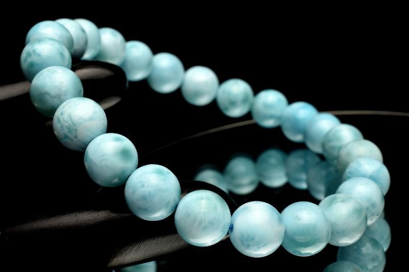 １点物 瑞々しい艶感 ラリマー 8mm ブレスレット パワーストーン 天然石 _MC712