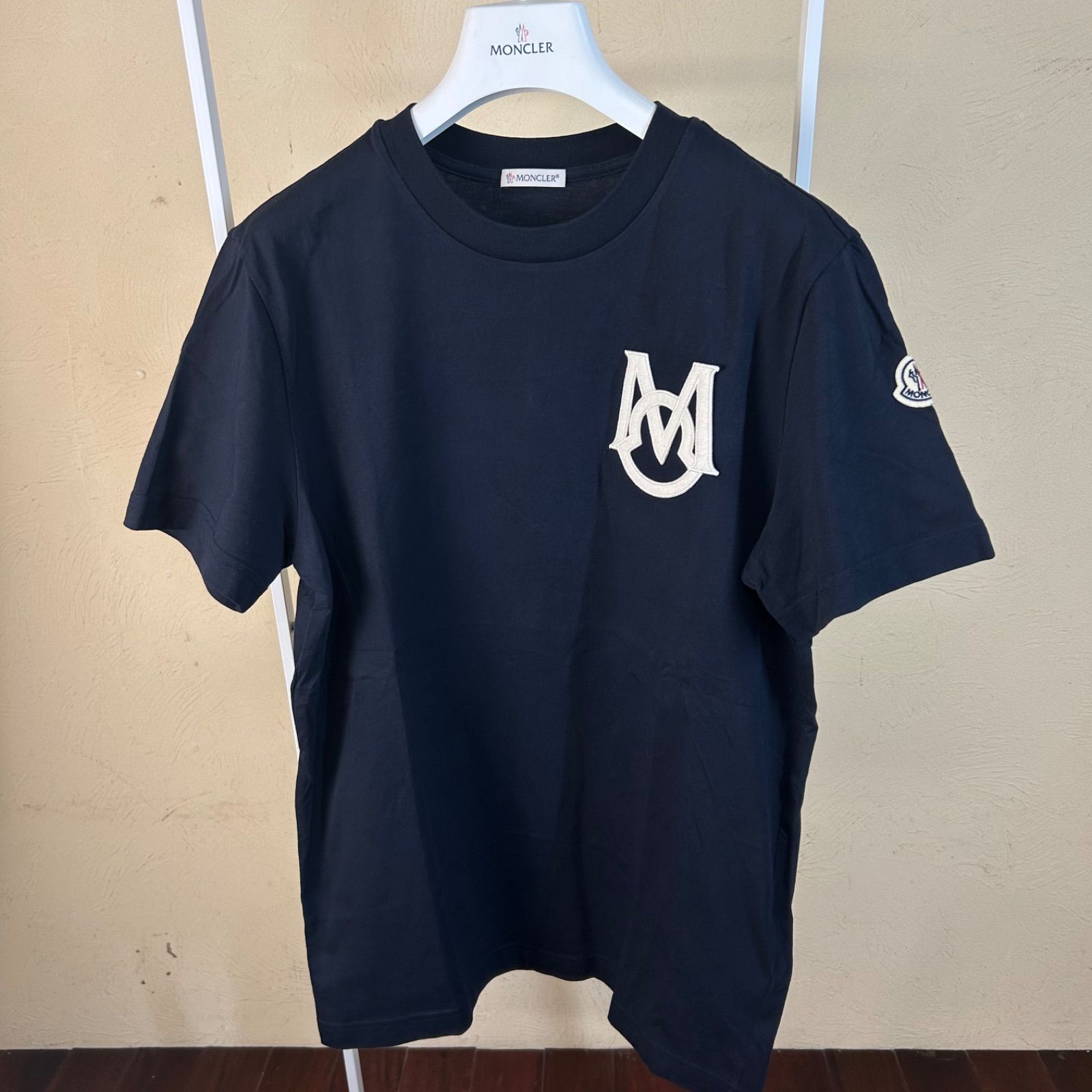 モンクレール　tシャツ　ネイビー　Lサイズ 美品】【23年式】 MONCLER モンクレール半袖TシャツネイビーS 【公式通販】