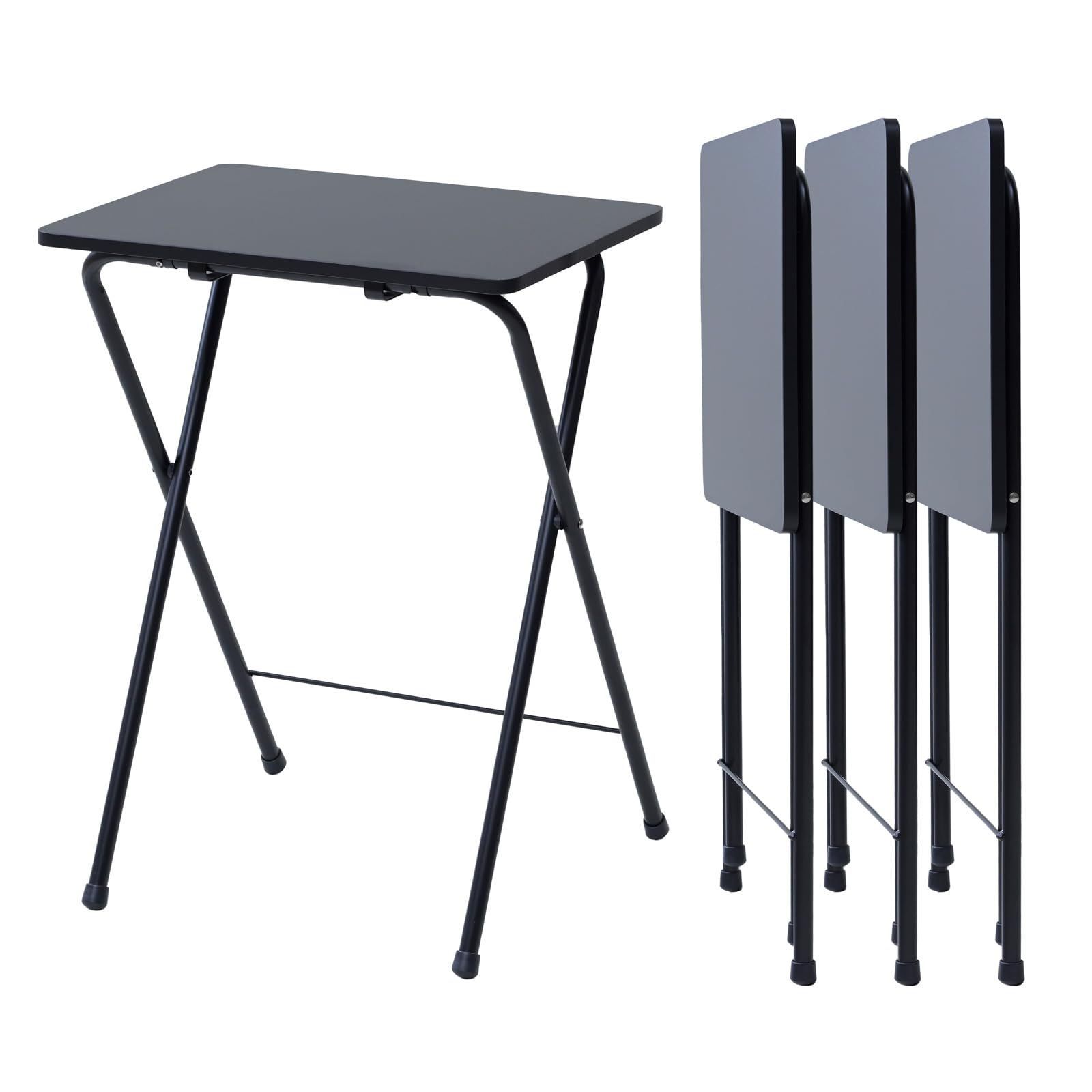 折り畳み 幅50×奥行48×高さ70 cm テーブル 傷 汚れ 水分 熱に強い天板 机 サイドテーブル 完成品 組 ブラック 折りたたみテーブル 4 BKBK 山善 YAMAZEN