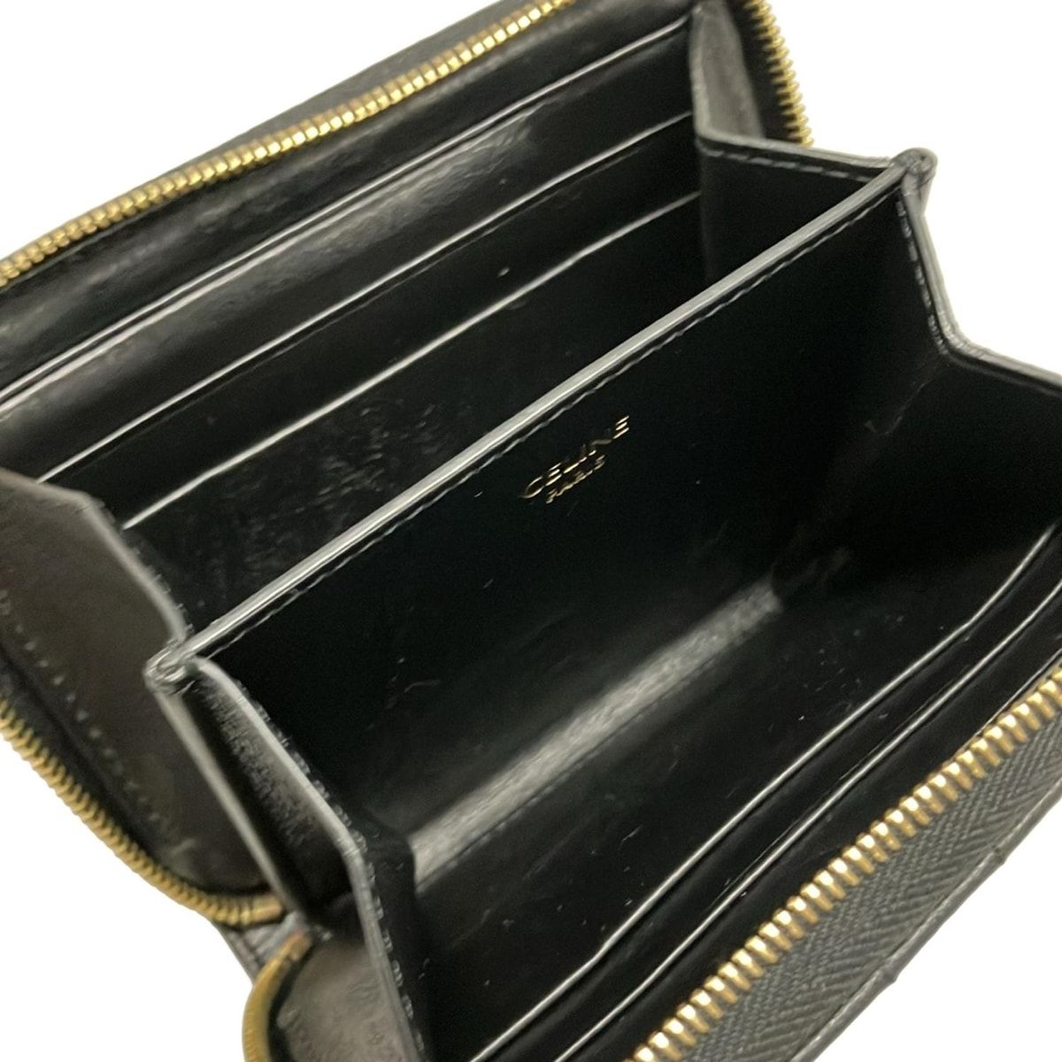 CELINE(セリーヌ) コインケース美品 Cチャーム 黒 キルティング