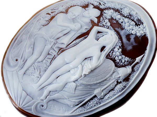 ジュエリー フランコ スカーラ作 上作品 超特大 シェルカメオルース 105.0mm×79.3mm a2812ol