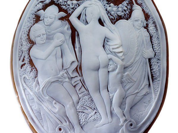 ジュエリー フランコ スカーラ作 上作品 超特大 シェルカメオルース 105.0 mｍ×79.3ｍｍ a 2812 ol