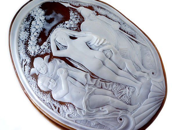 ジュエリー極】フランコ・スカーラ作 極上作品 超特大高級シェルカメオ