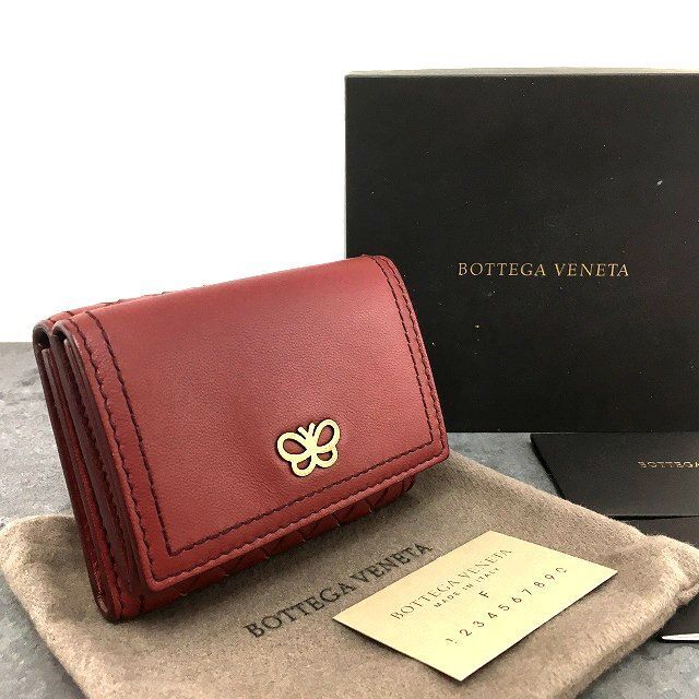 537 み BOTTEGAVENETA コンパクトウォレット バタフライ 三つ折り財布 イントレチャート