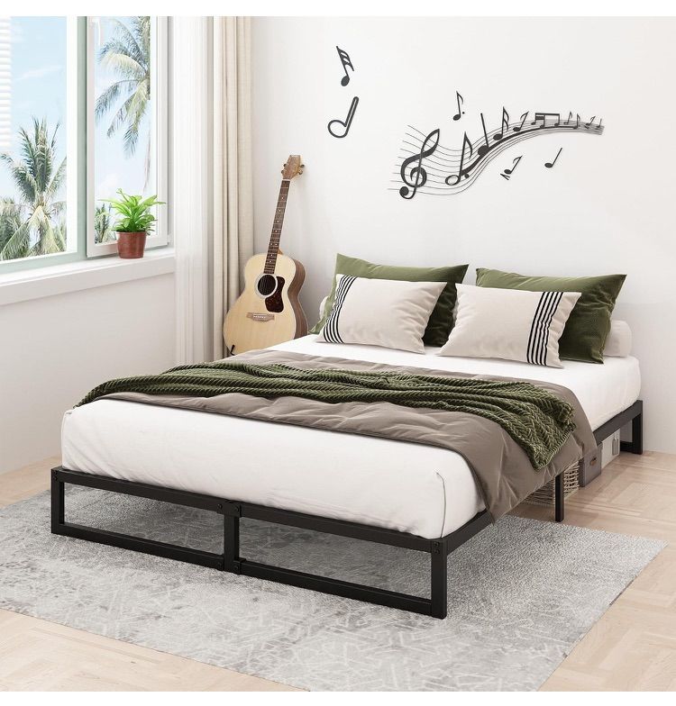 ダブル ベッドフレーム 静音 ローベッド 掃除が軽い 安定 スチール ギシギシしない 組み立て簡単 工具付き 高さ25 cm パイプベッド メタルベッド ブラック