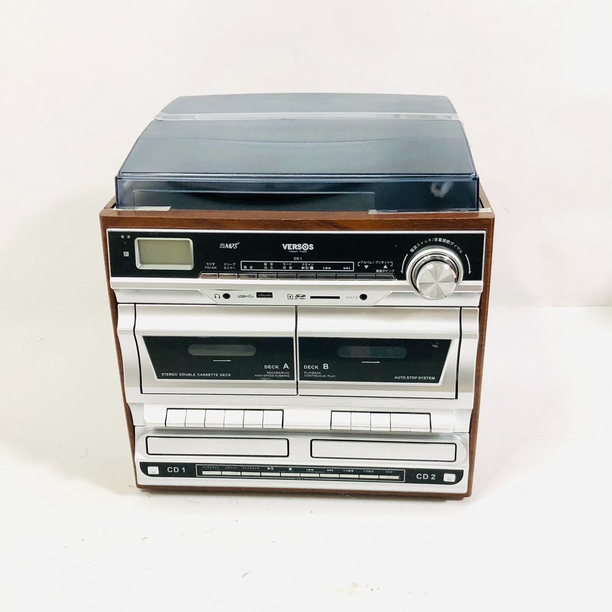 VERSOS ベルソス VS-M003 マルチプレーヤー レコード CD Wカセット SD USB録音対応