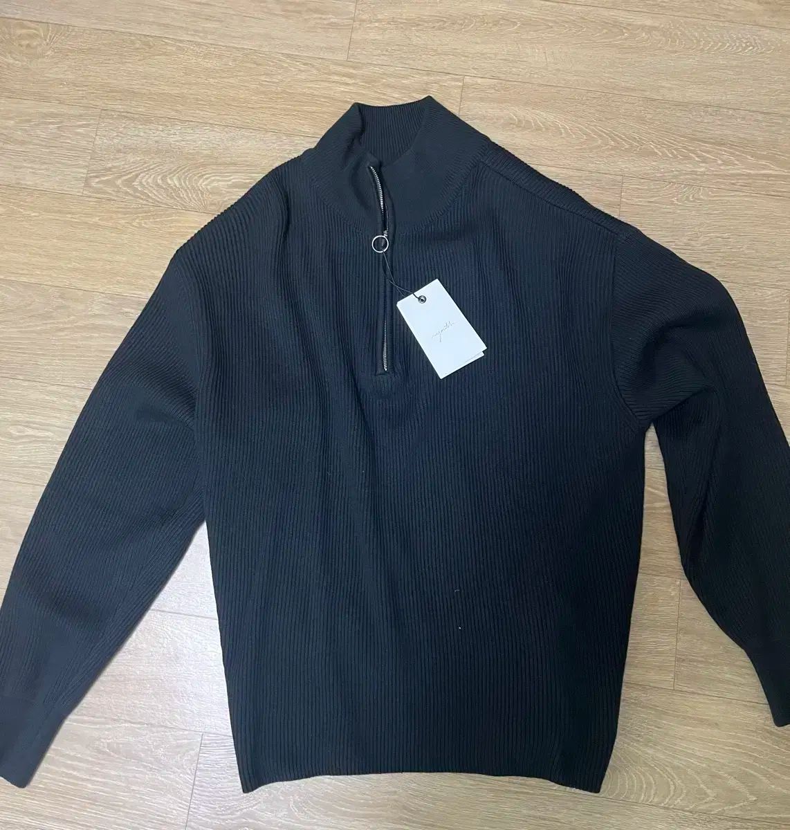 ユース ハーフニート ハーフジップ グリーン S