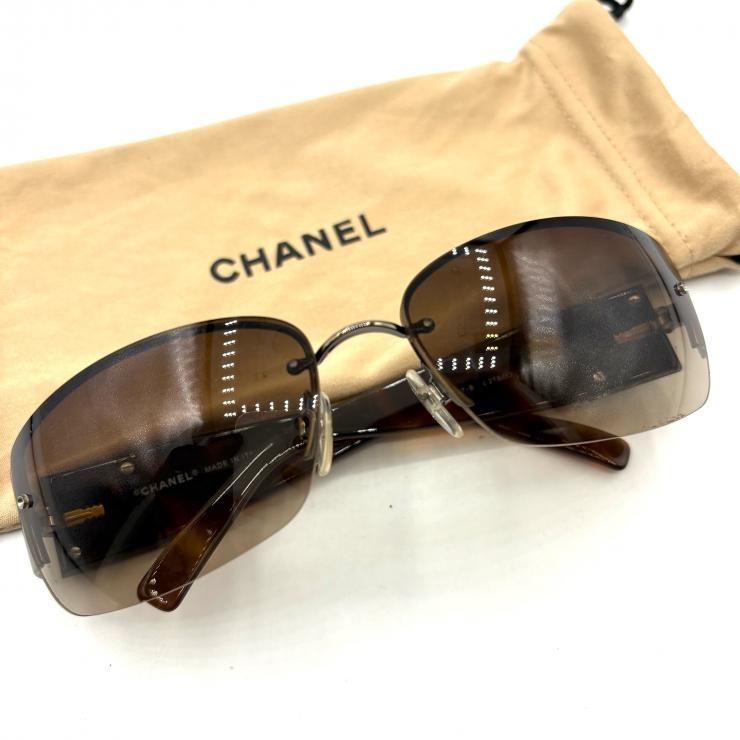 ▲CHANEL サングラス ココマーク ラインストーン ブラウンべっ甲柄 CHANEL サングラス ココマーク ラインストーン ブラウン 鑑定