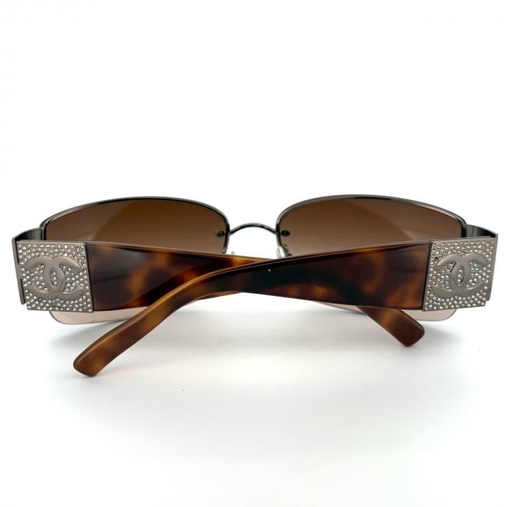 ま*ー様 【美品】シャネル CHANEL サングラス アイコンライン ブラウン CHANEL サングラス ココマーク ラインストーン ブラウン 鑑定