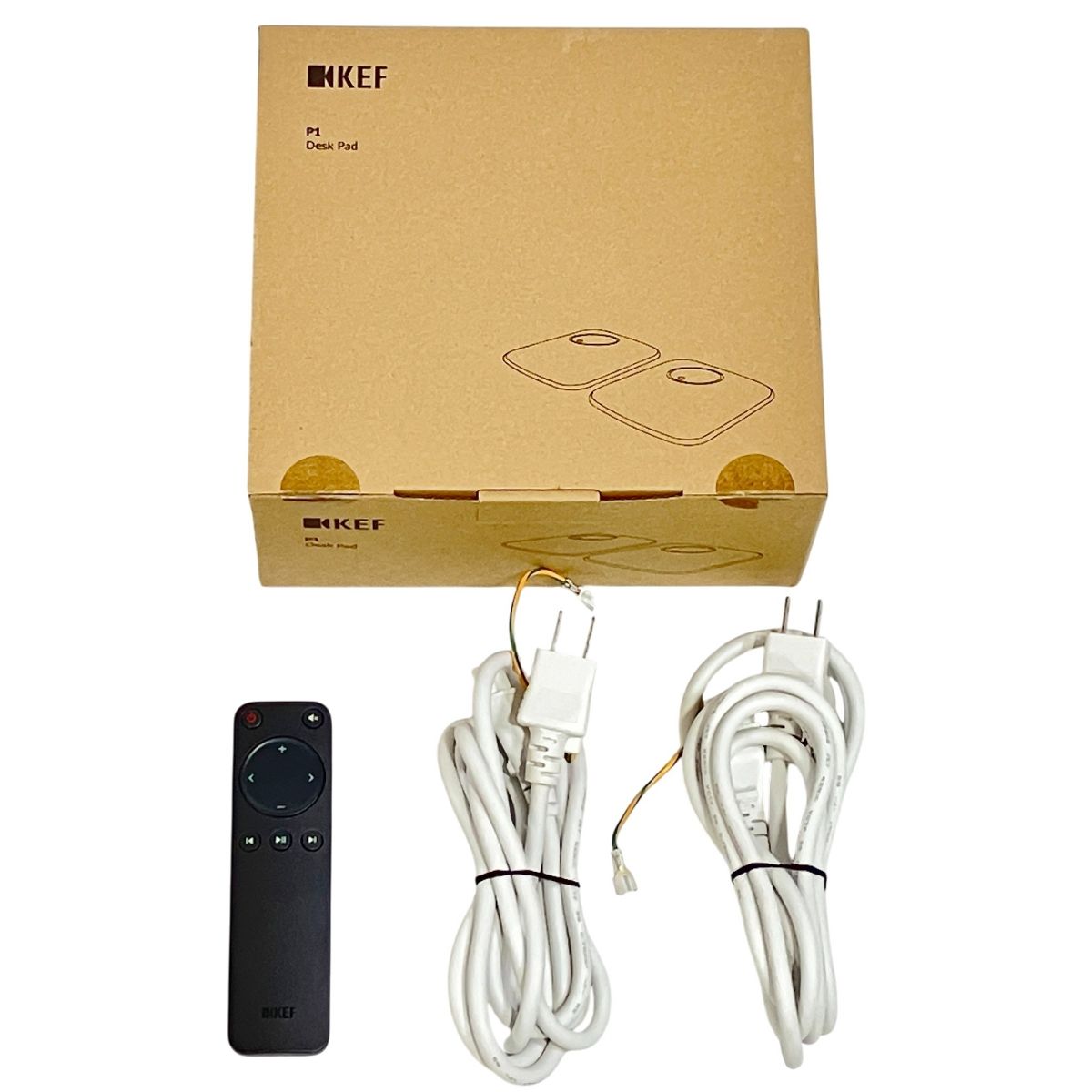 KEF LSX II ワイヤレス HiFi スピーカー ペア ミネラルホワイト P1 Desk Pad スタンド付き オーディオ 音響機材 T10573370