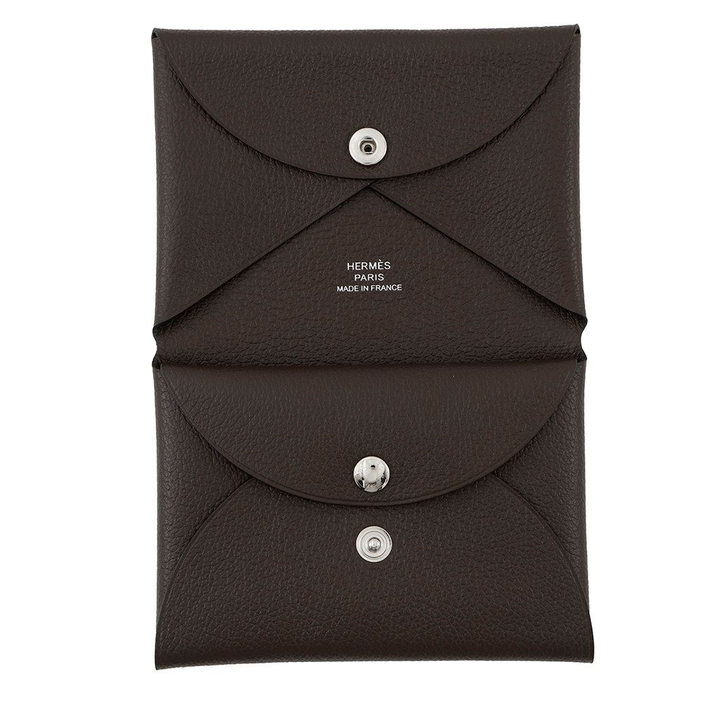 エルメス　カルヴィデュオ　モカ エルメス コインケース カルヴィ デュオ モカ/シルバー金具