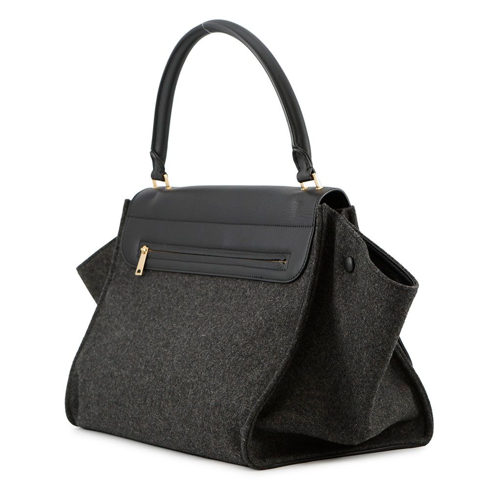 CELINE セリーヌ トラペーズ クロコダイル ブラック ハンドバッグ M13